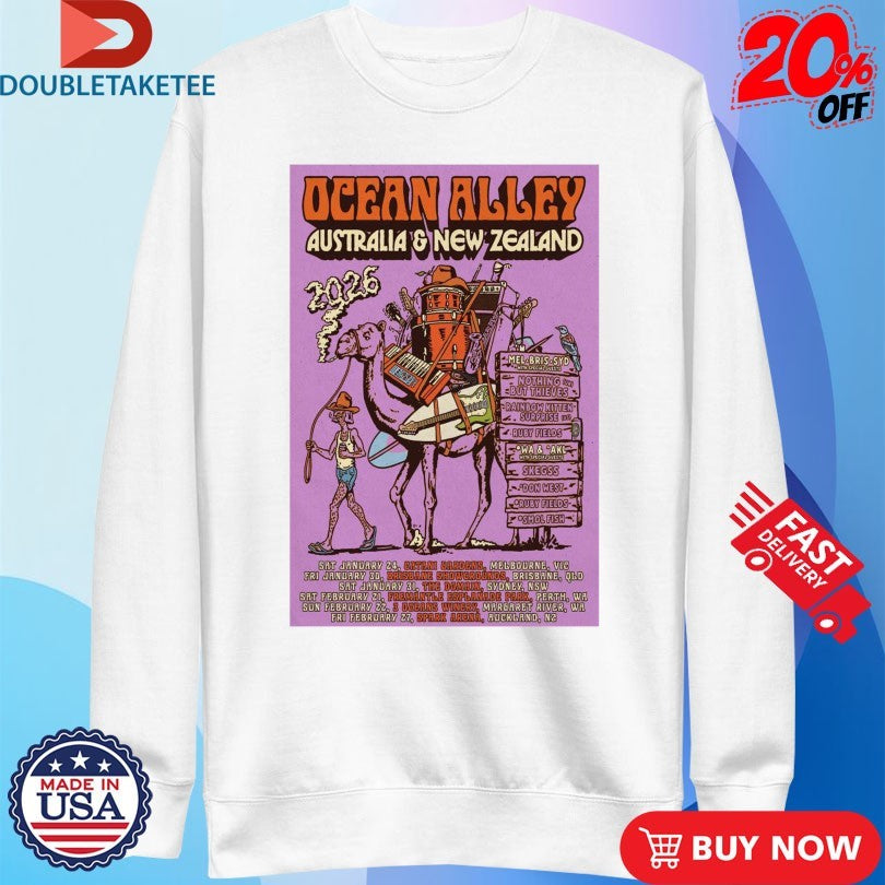 Official Ocean Alley Poster 2026 Australia &amp; New Zealand Shirts