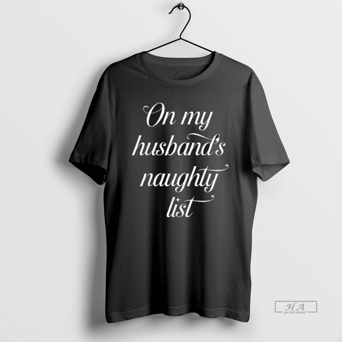 Official On My Husbands Naughty List Husband Wife Couple Xmas T-Shirts, Hoodie, Sweatshirt | DripVista.com