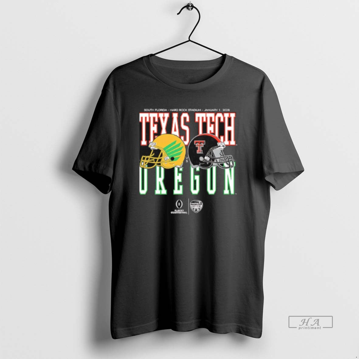 Official Oregon Vs Texas Tech 2026 Capital One Orange Bowl Helmet Matchup T-Shirts, Hoodie, Sweatshirt | DripVista.com