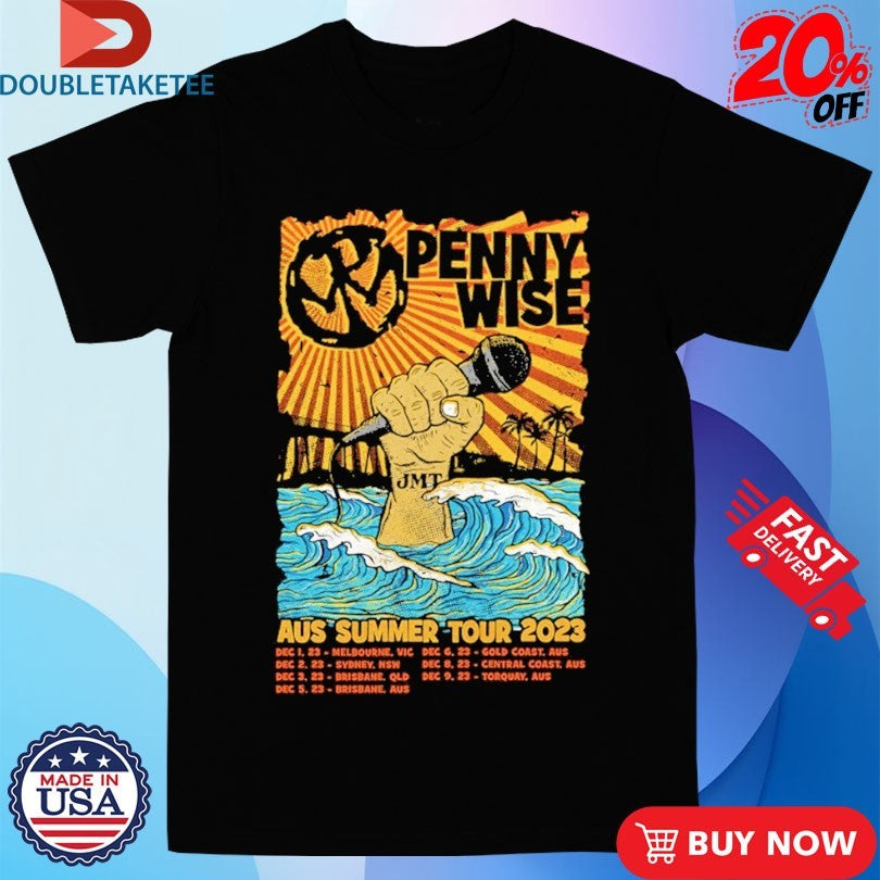 Official Pennywise Aus Summer 2023 Tour Shirts