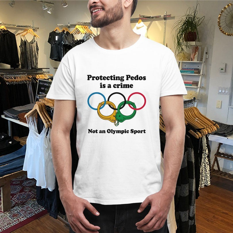 Official Protecting Pedos Is A Crime Not An Olympic Sport Handcuff Shirts