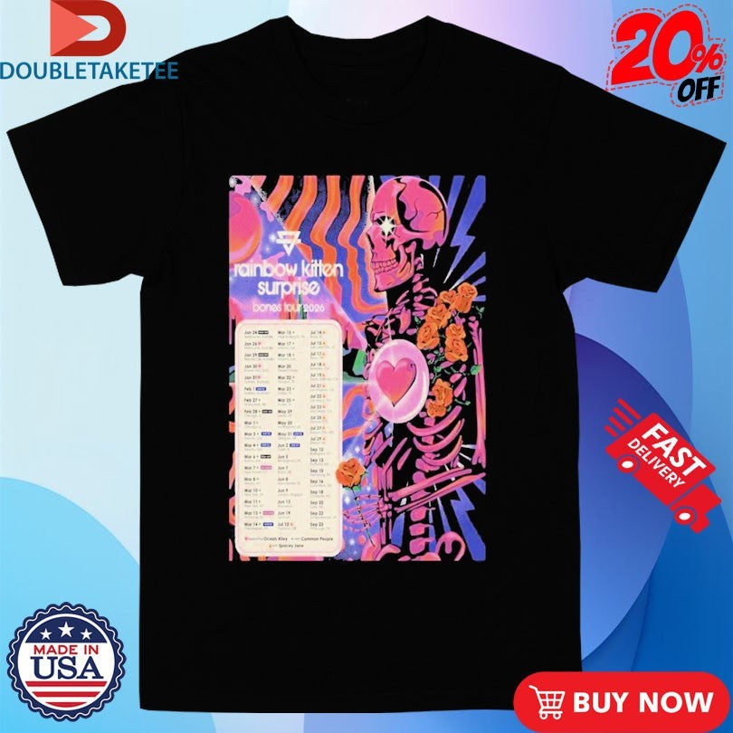Official Rainbow Kitten Surprise Bones Tour 2026 Dates Skeleton Heart Shirts