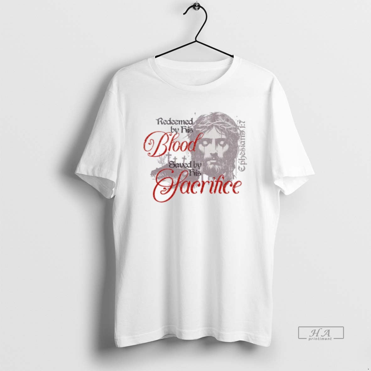 Official Redeemed By His Blood Saved By His Sacrifice Christian T-Shirts, Hoodie, Sweatshirt | DripVista.com