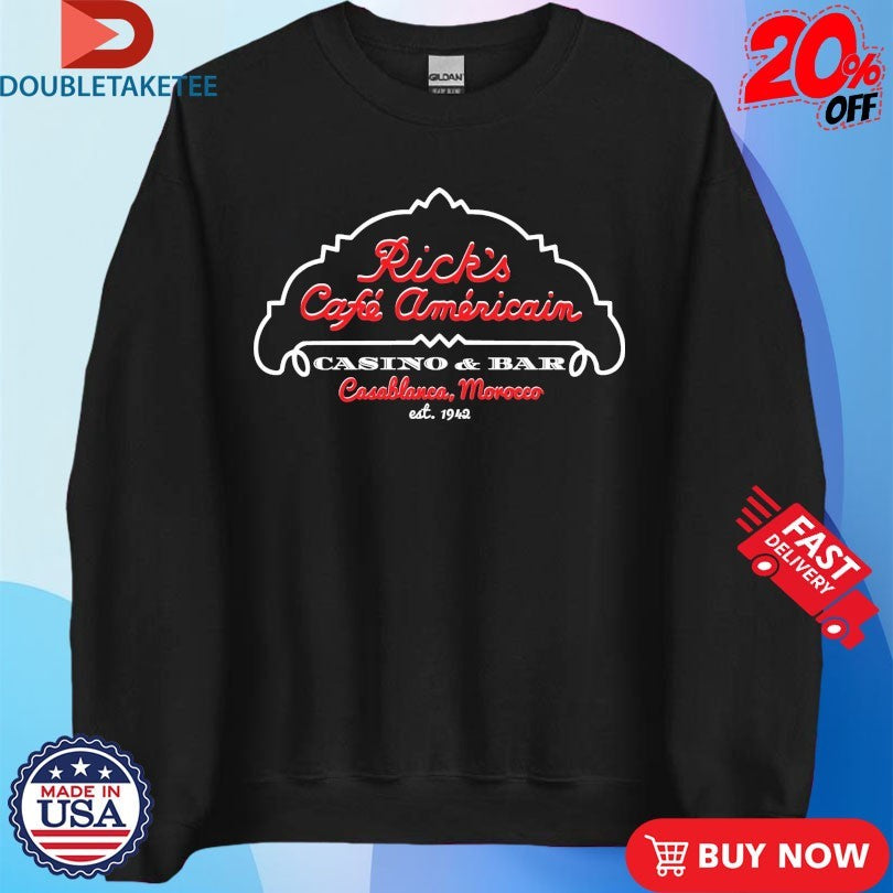 Official Rick’s Cafe Ammricain Casino And Bar Casablanca Marocco Est 1942 Shirts