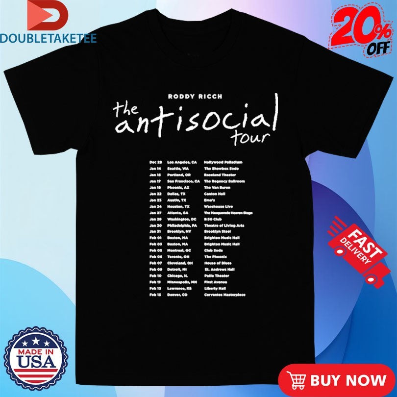 Official Roddy Ricch The Antisocial Tour Shirts