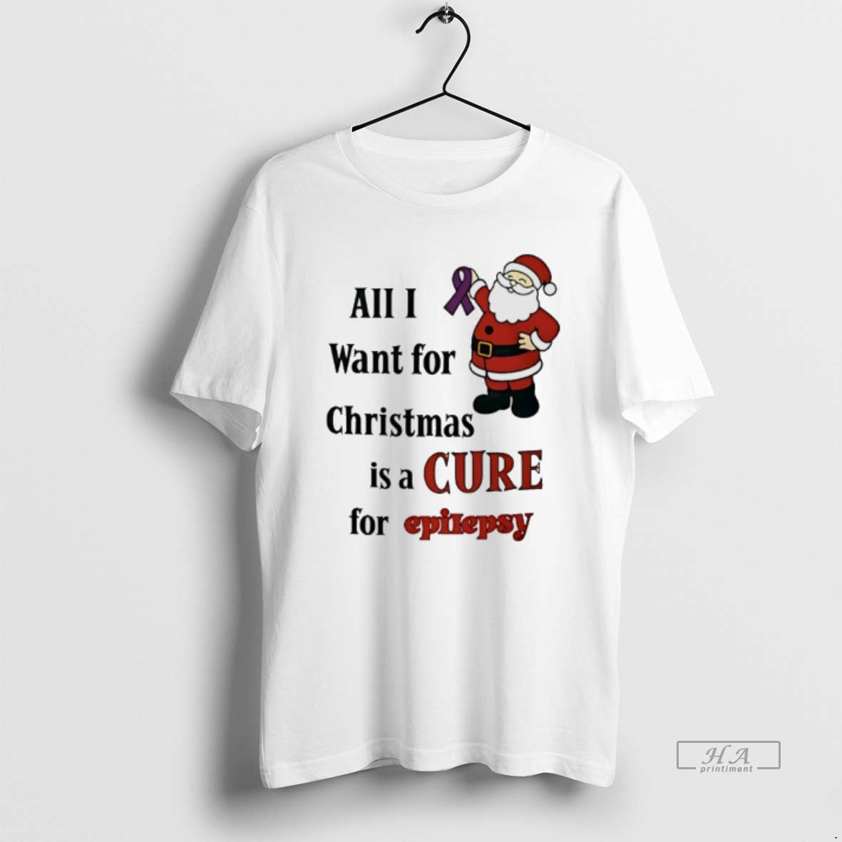 Official Santa Claus All I Want For Christmas Is A Cure For Epilepsy T-Shirts, Hoodie, Sweatshirt | DripVista.com