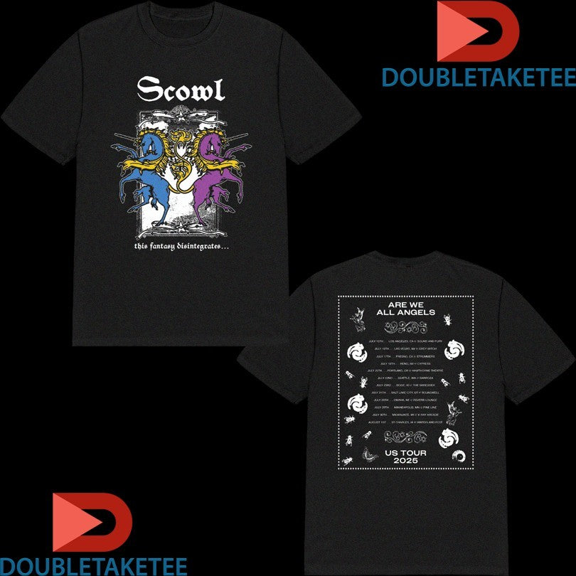 Official Scowl This Fantasy Disintegrates Are We All Angels Us Tour 2025 Dates Shirts