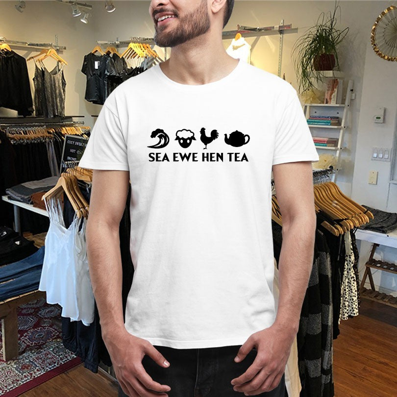 Official Sea Ewe Hen Tea Wave Sheep Rooster Shirts