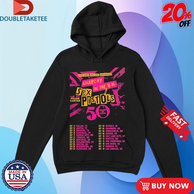 Official Sex Pistols Anarchy In The UK 50 Years Of Punk 2026 Tour Dates Shirts