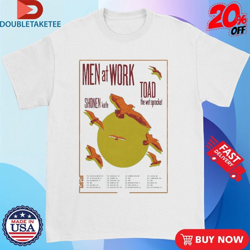 Official Shonen Knife Men At Work Toad The Wet Sprocket Tour Us 2026 Shirts