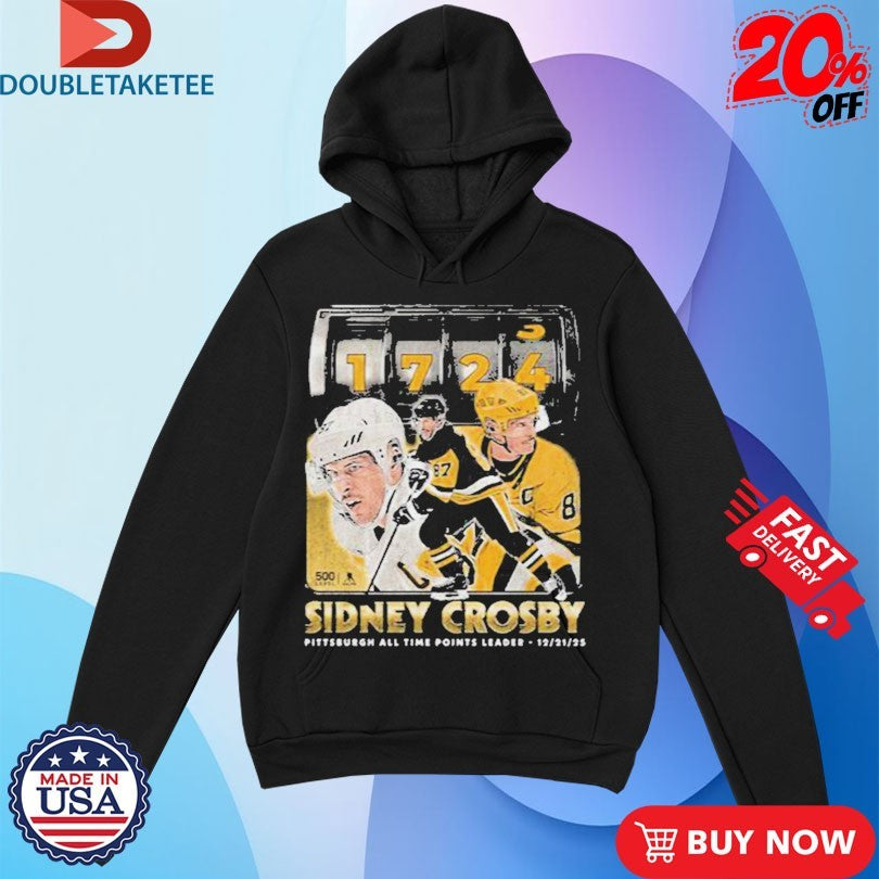 Official Sidney Crosby Pittsburgh All Time Points Leader Shirts
