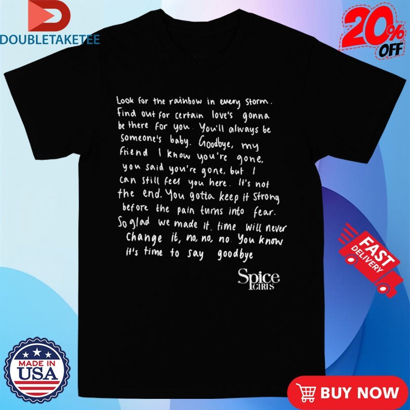 Official Spice Girls Goodbye Lyrics Shirts