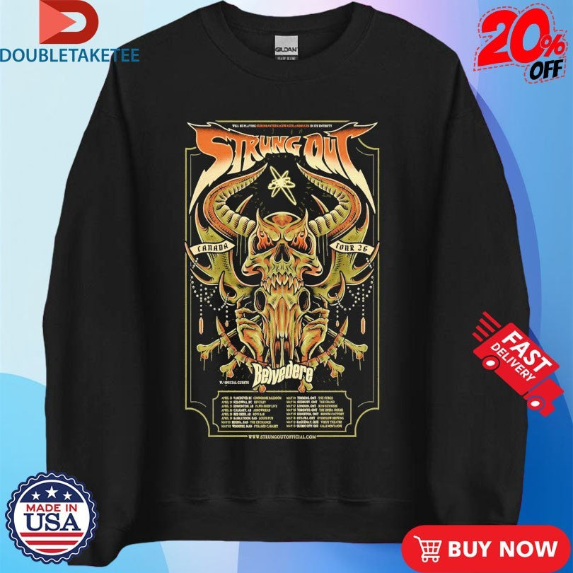Official Strung Out Canada 2026 Tour Dates Shirts