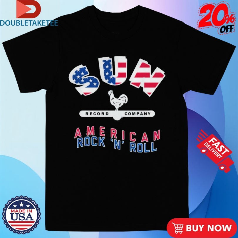 Official Sun Records American Rock &amp; Roll Flag Shirts