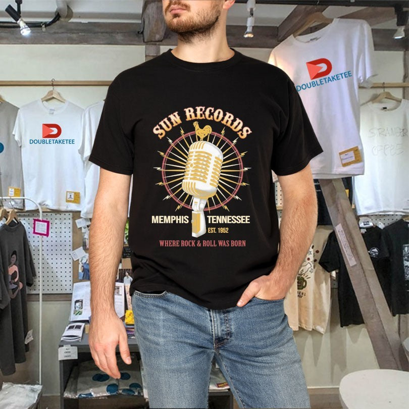 Official Sun Records Studio Mic Where Rock &amp; Roll Was Born Memphis Tennessee Est 1952 Shirts