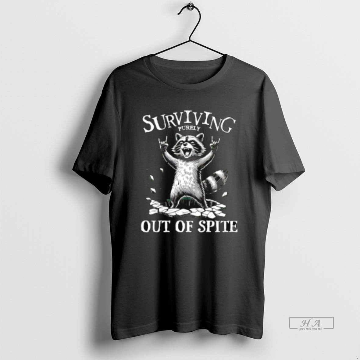 Official Surviving Purely Out Of Spite Raccoon T-Shirts, Hoodie, Sweatshirt | DripVista.com