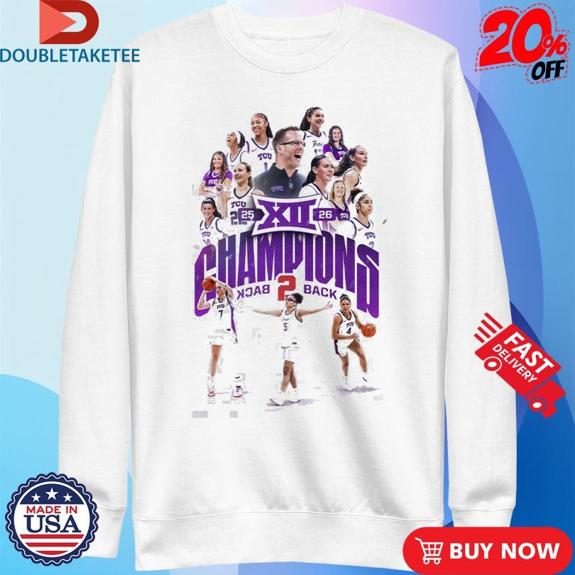 Official TCU Horned Frogs Women’s Basketball Back To Back Big 12 Conference Champions Players T-Shirtss