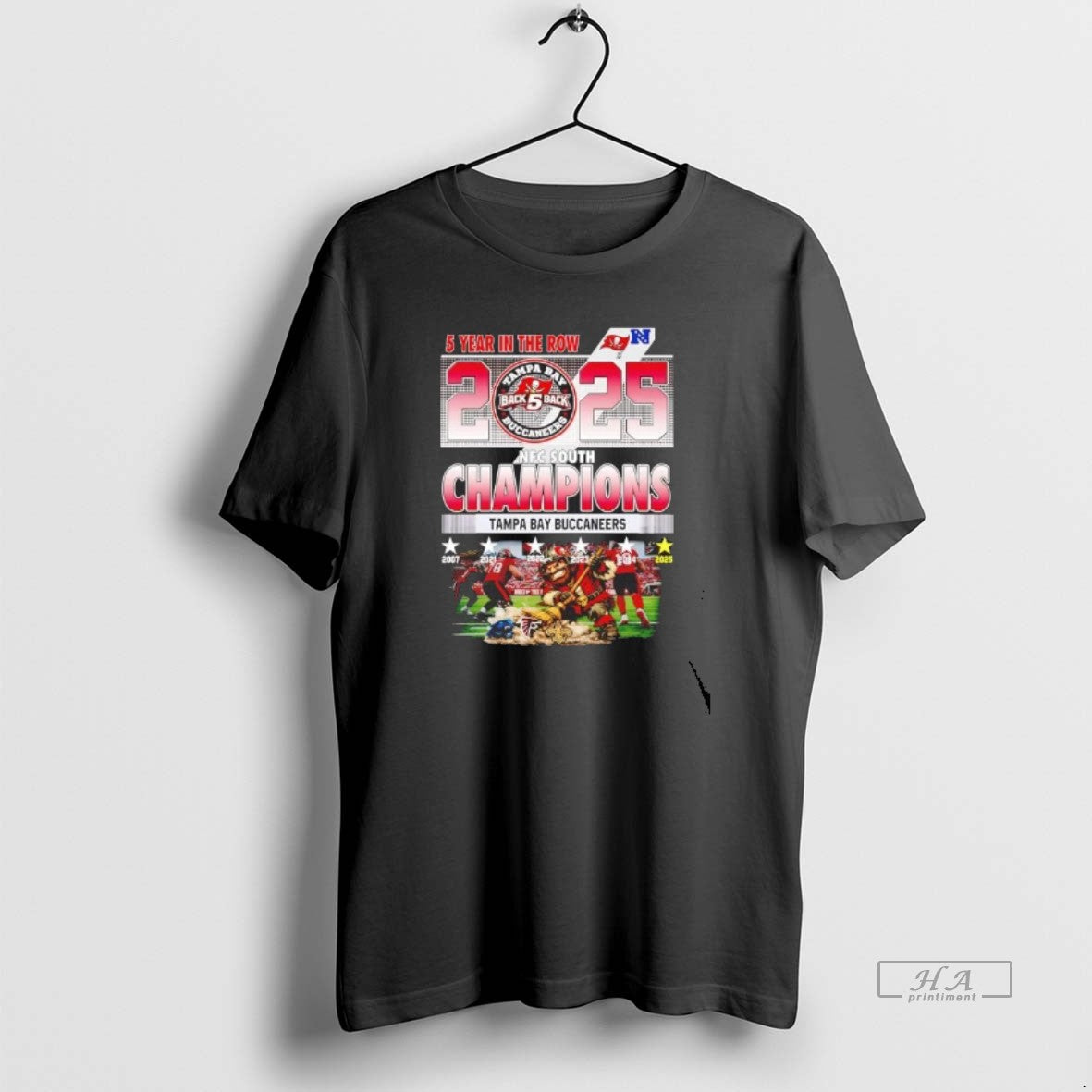 Official Tampa Bay Buccaneers 2025 Nfc South Champions 5 Year In The Row T-Shirts, Hoodie, Sweatshirt | DripVista.com