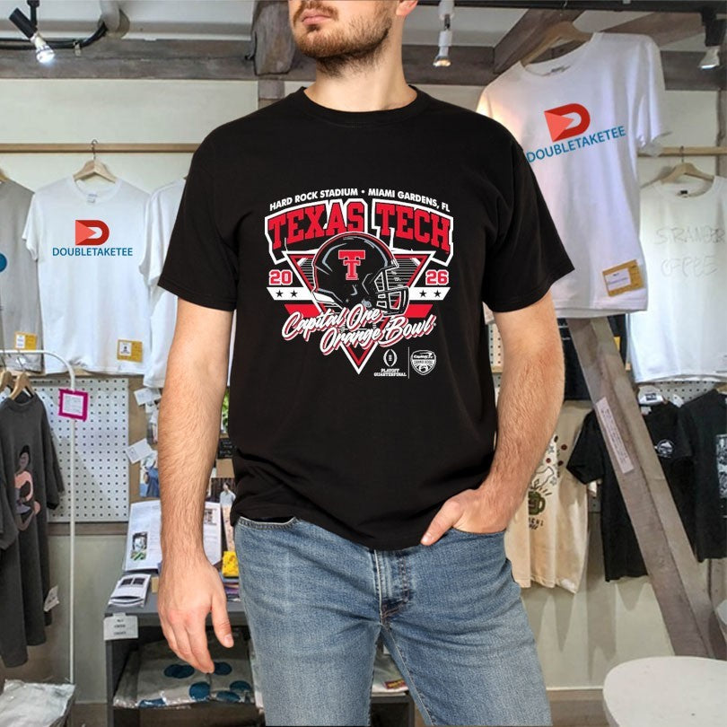 Official Texas Tech Red Raiders Capital One Orange Bowl 2026 College Football Playoff Ocean Drive Helmet Shirts