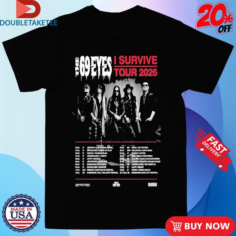 Official The 69 Eyes I Survive Tour 2026 Dates Shirts