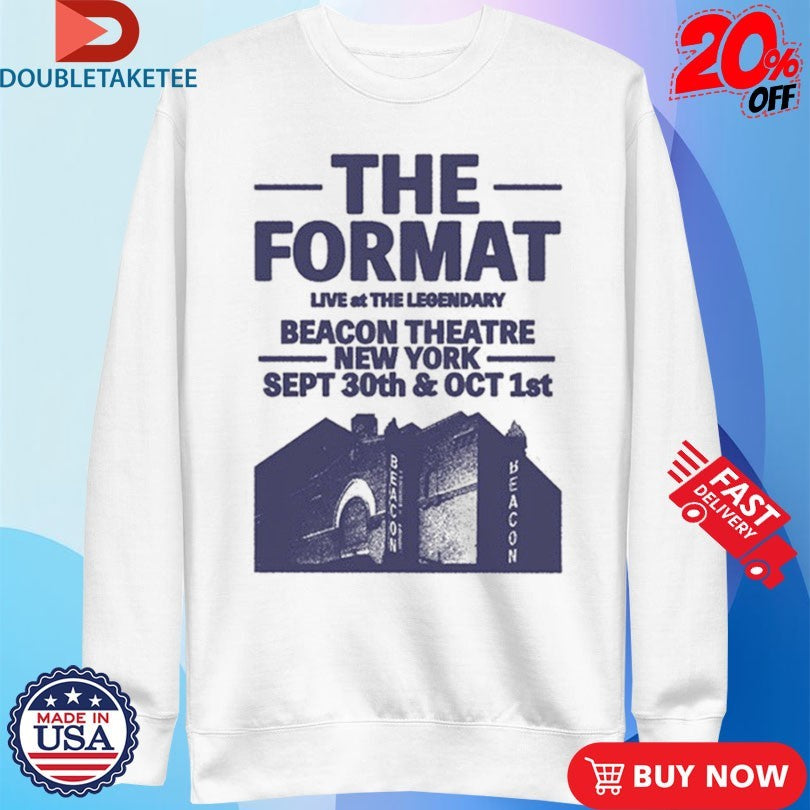 Official The Format Beacon Theatre New York Sept 30th Oct 1st Shirts