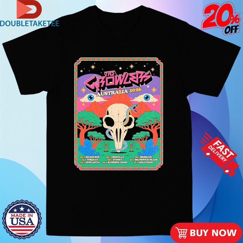 Official The Growlers Australia 2026 Tour Eyes Snake Skull Shirts