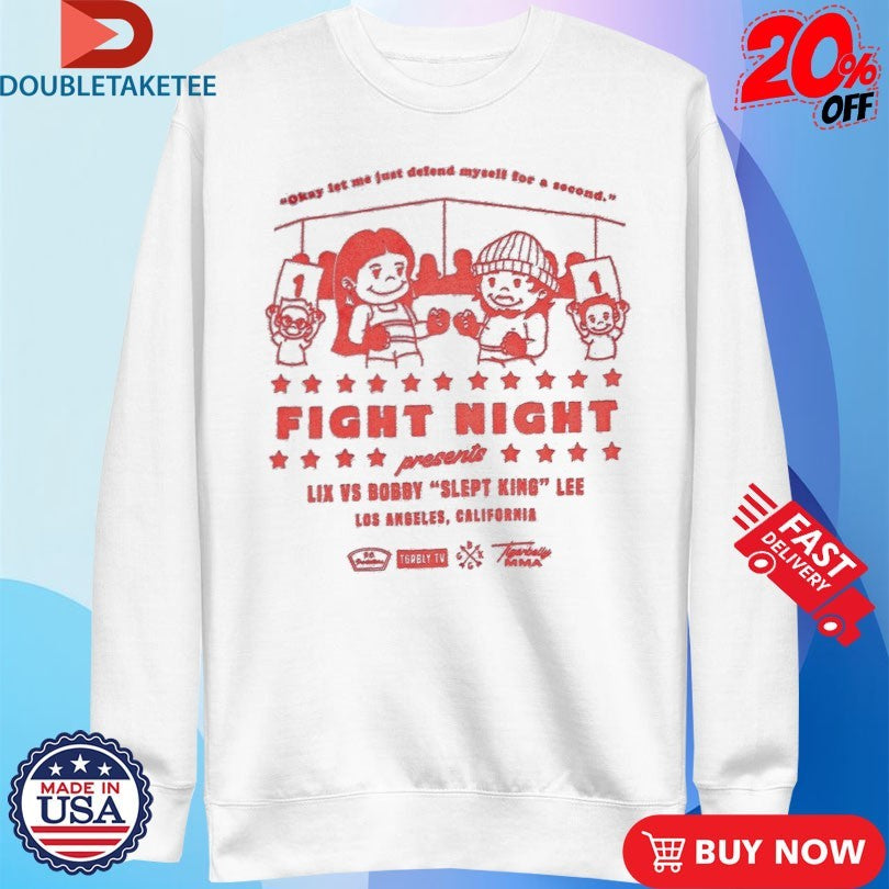 Official Tigerbelly Fight Night Lix Vs Bobby Slept King Lee Los Angeles California Shirts