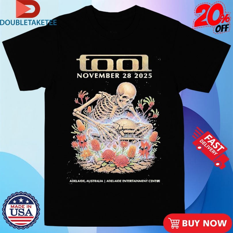 Official Tool Adelaide November 28 2025 Concert Australian Native Flowers Skeleton Shirts