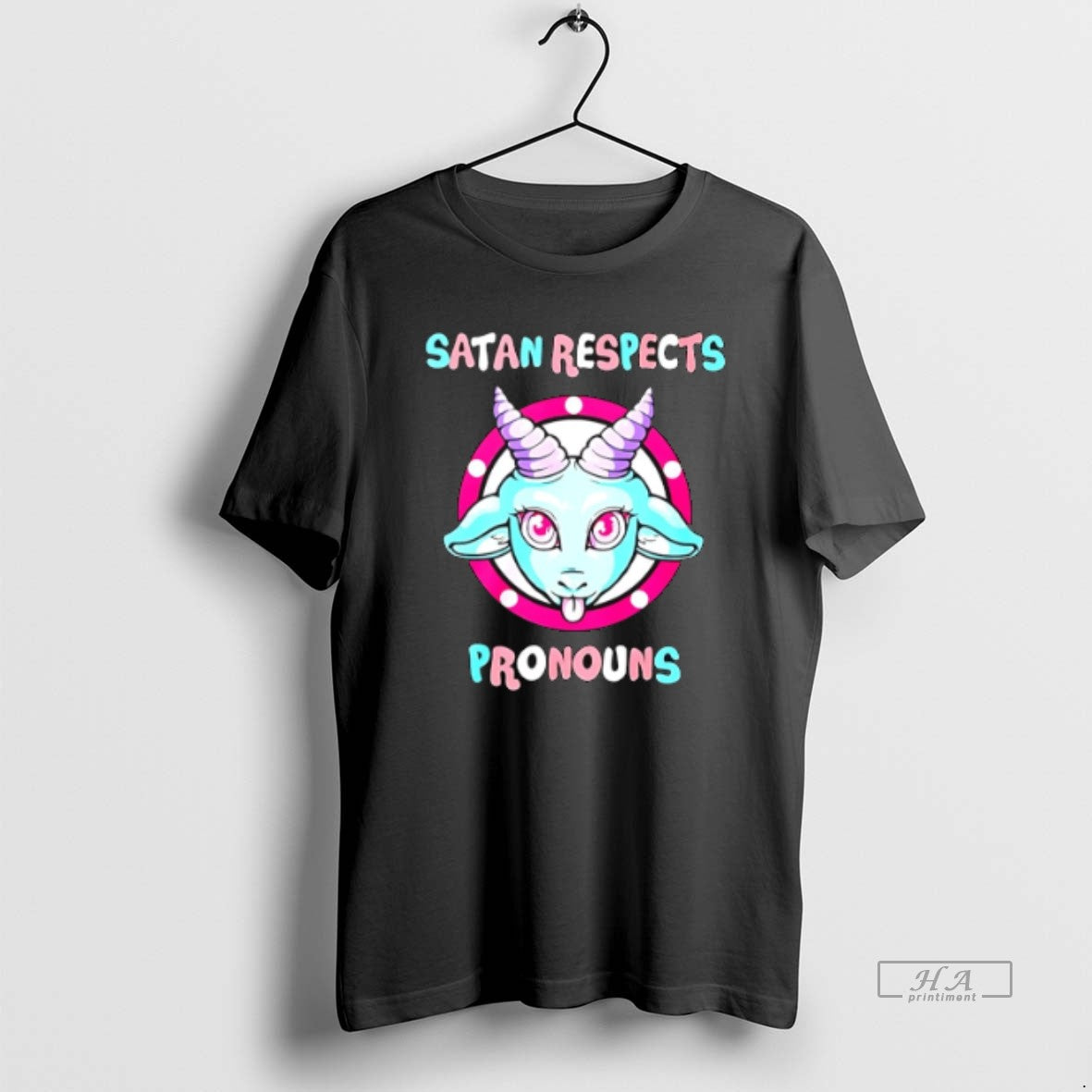 Official Trendy Satan Respects Pronouns Goat