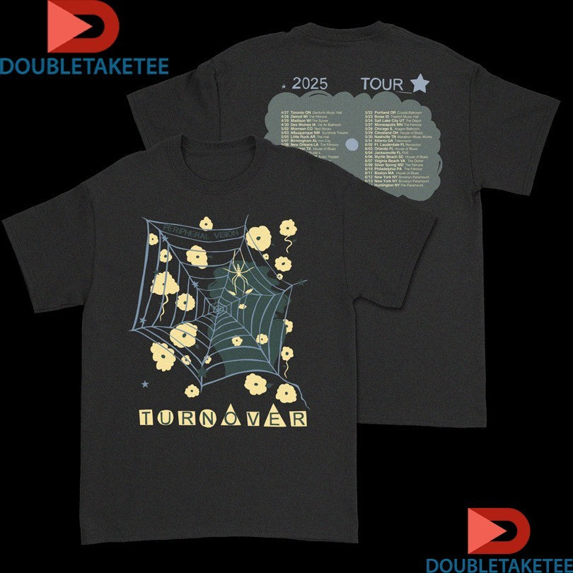 Official Turnover Peripheral Vision Us Tour 2025 Spider Flower Shirts