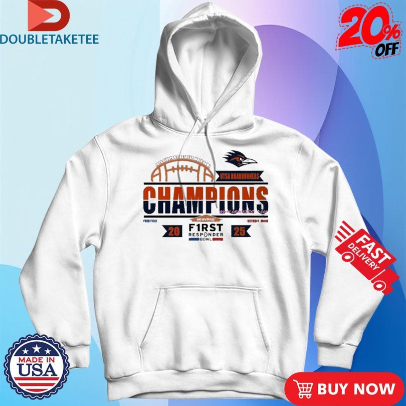 Official UTSA Roadrunners Servpro First Responder Bowl Champions 2025 Ford Field Detroit Michigan Shirts