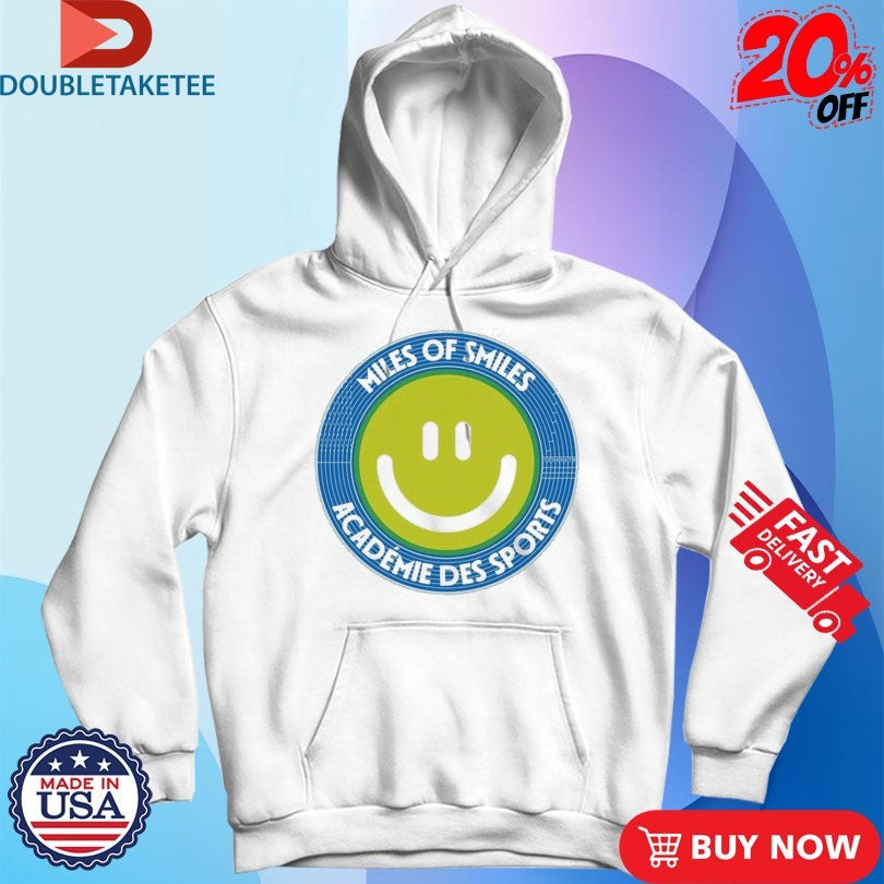 Official Vice 84 Miles Of Smiles Academie Des Sports Smiley Track Shirts