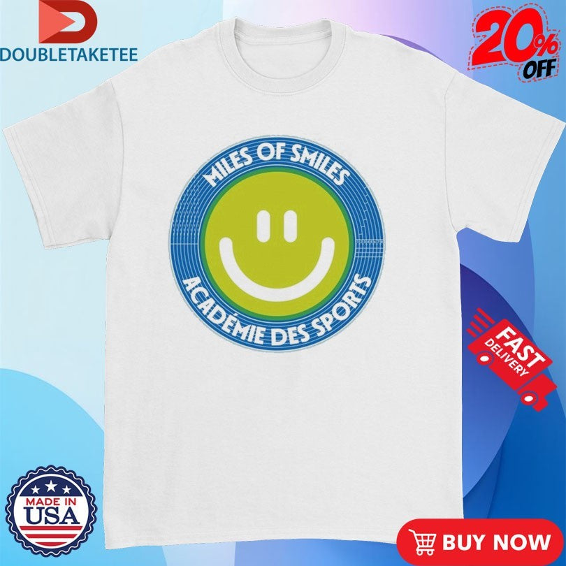 Official Vice 84 Miles Of Smiles Academie Des Sports Smiley Track Shirts