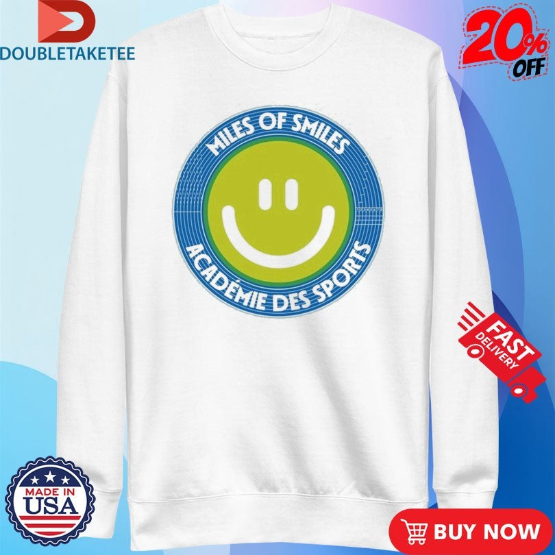 Official Vice 84 Miles Of Smiles Academie Des Sports Smiley Track Shirts