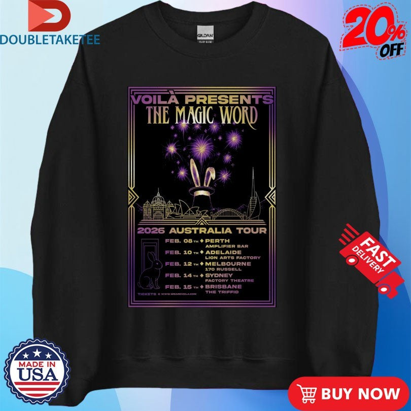 Official Voilà The Magic World 2026 Australia Tour Shirts