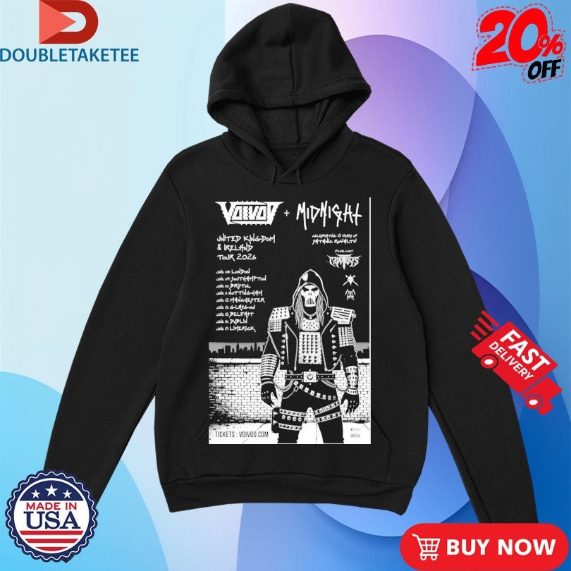 Official Voivod 2026 UK And European Tour Shirts