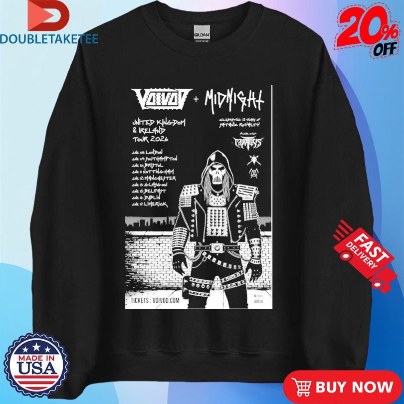 Official Voivod 2026 UK And European Tour Shirts