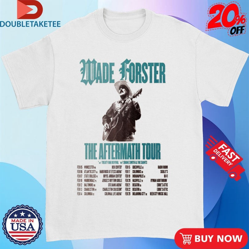 Official Wade Forster The Aftermath Tour 2026 Dates Guitar Shirts