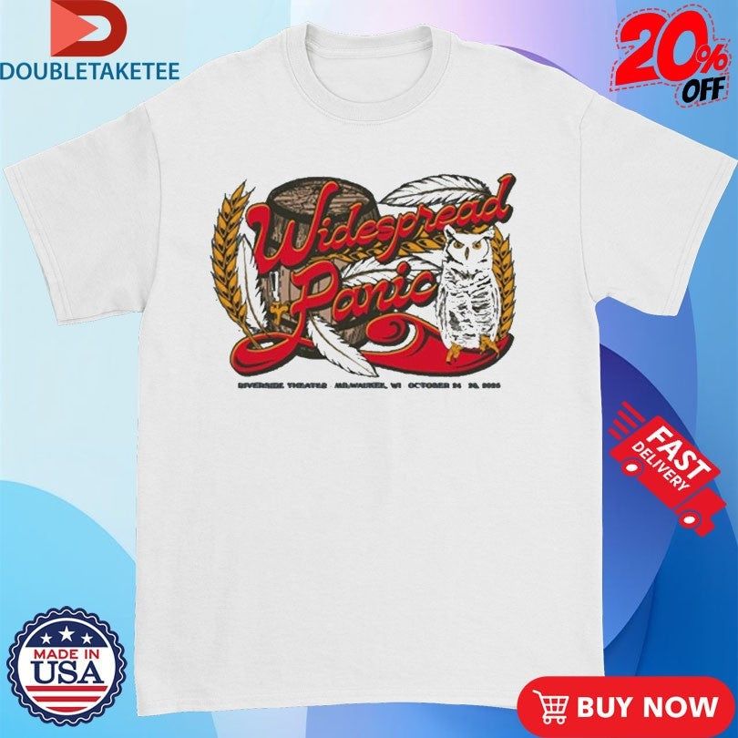 Official Widespread Panic 2025 Milwaukee Event Owl Shirts