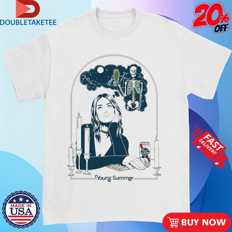 Official Young Summer X Pabst Blue Ribbon Skeleton Shirts