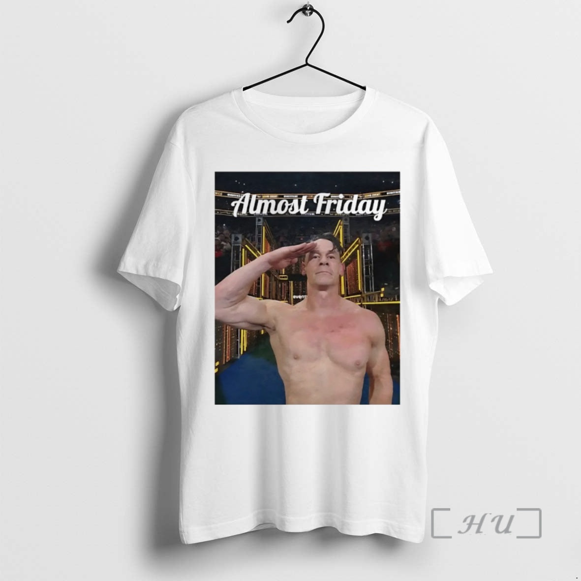 Officials Almost Friday John Cena Salute Circle T-Shirts, Hoodie, Sweatshirt | DripVista.com