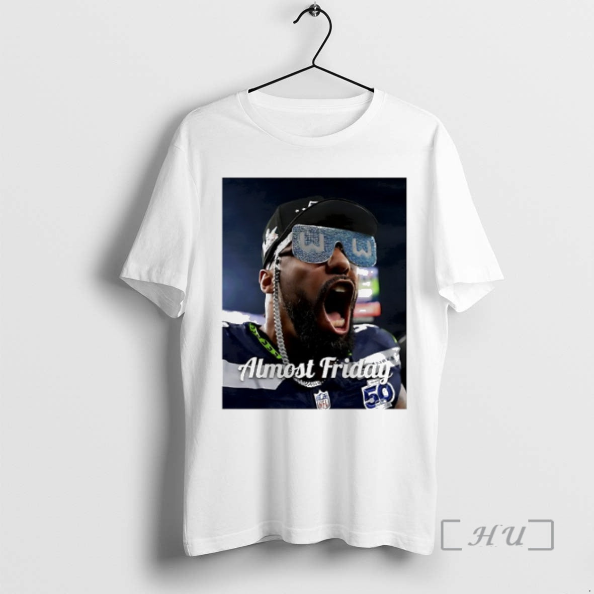 Officials Almost Friday W Glasses Seahawks Leonard Williams T-Shirts, Hoodie, Sweatshirt | DripVista.com