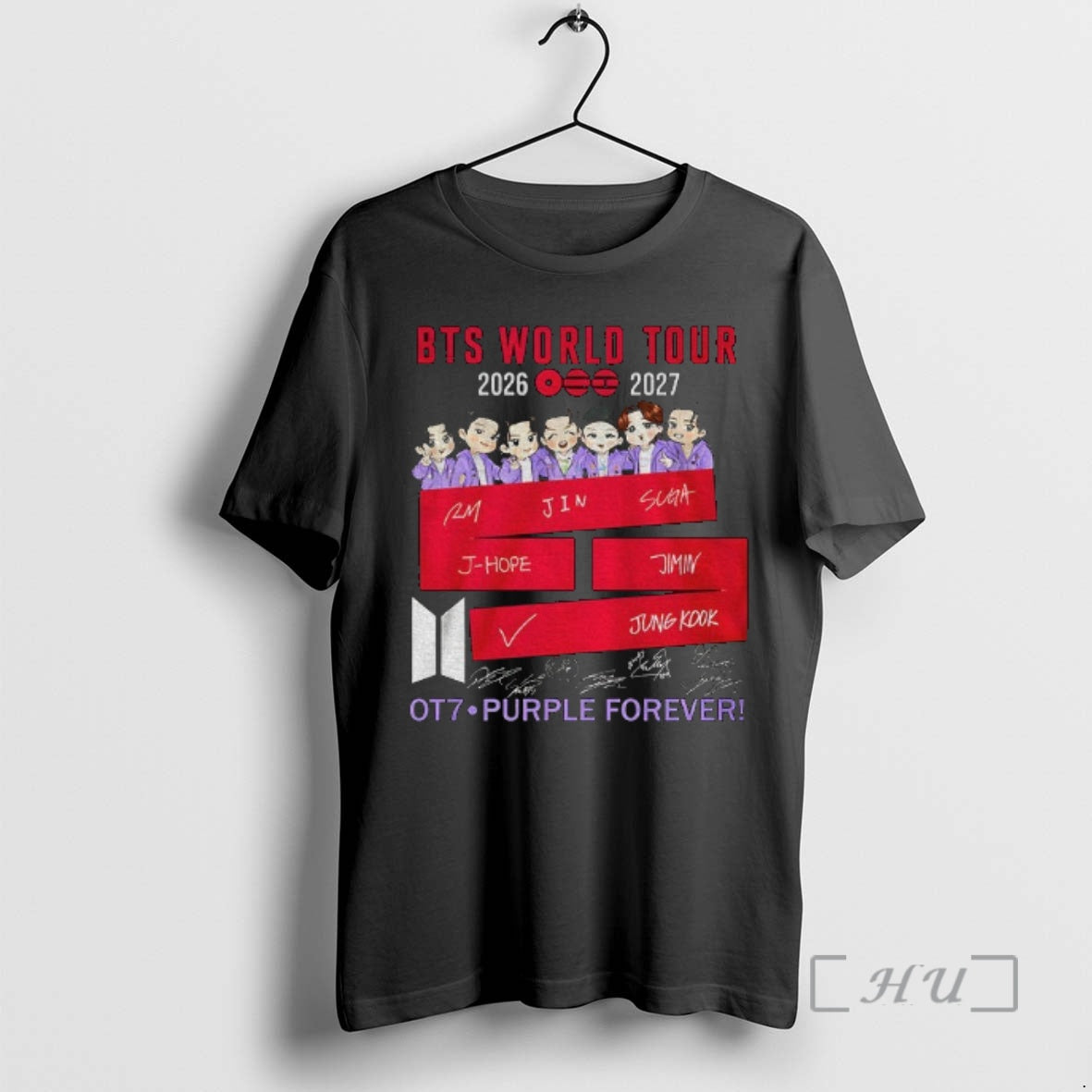 Officials Bts World Tour 2026 2027 Ot7 Purple Forever Signatures T-Shirts, Hoodie, Sweatshirt | DripVista.com
