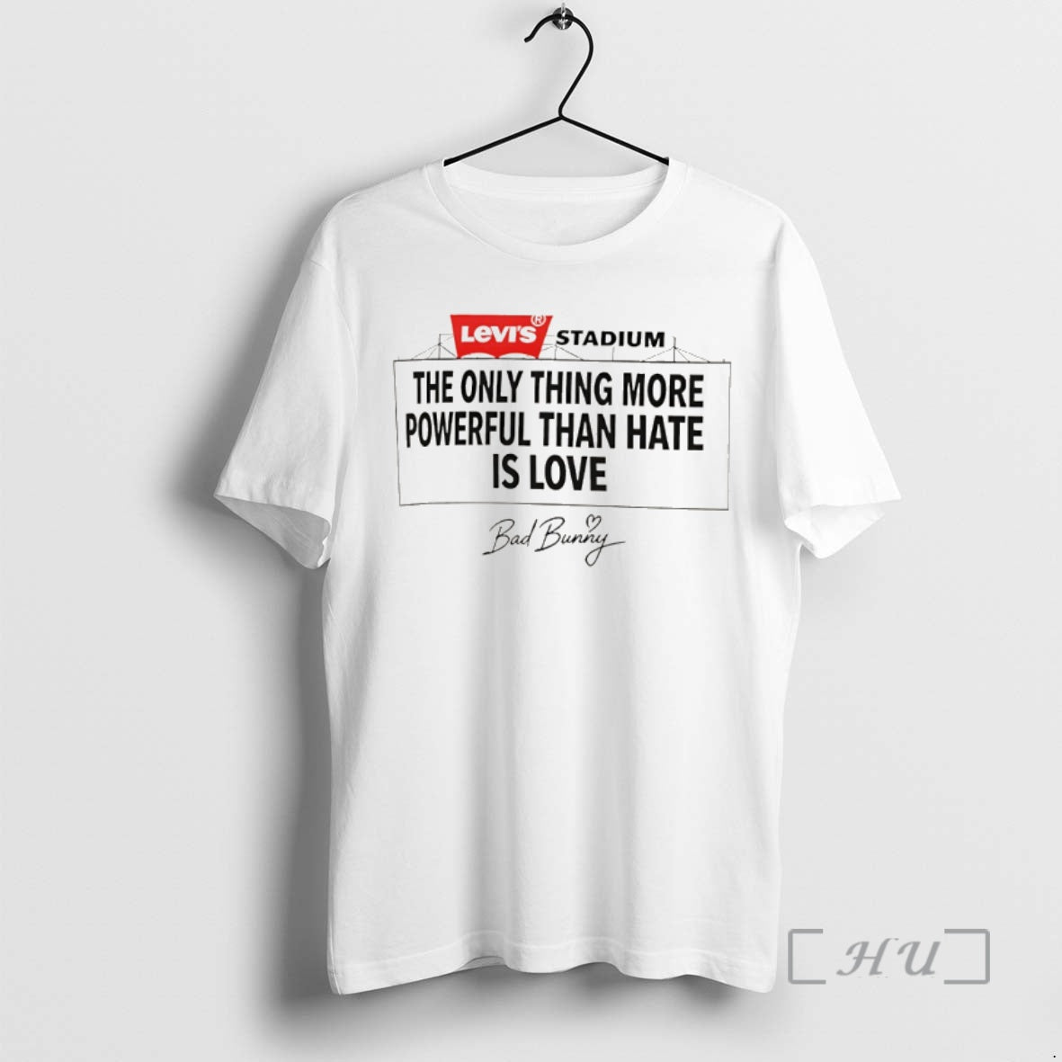 Officials Bad Bunny The Only Thing More Powerful Than Hate Is Love Premium T Shirts Hoodie, Sweatshirt | DripVista.com