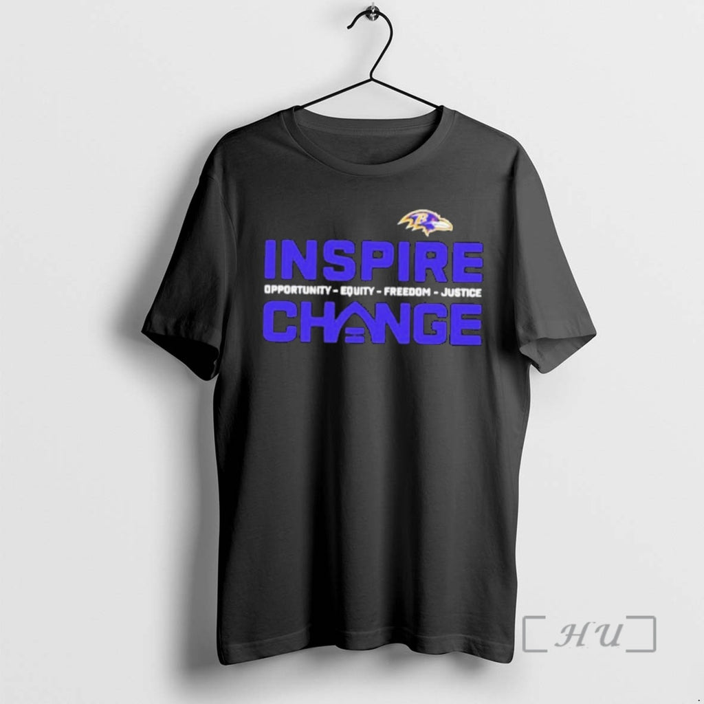 Officials Baltimore Ravens Inspire Change Opportunity Equity Freedom Justice T-Shirts, Hoodie, Sweatshirt | DripVista.com