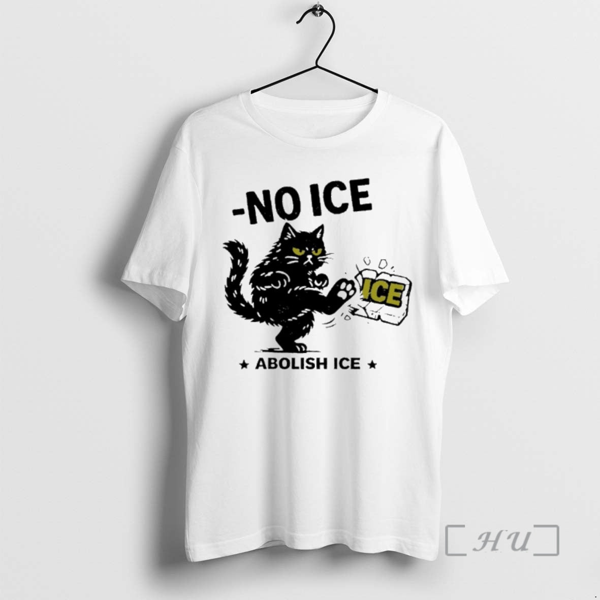 Officials Black Cat No Ice Abolish Ice T-Shirts, Hoodie, Sweatshirt | DripVista.com