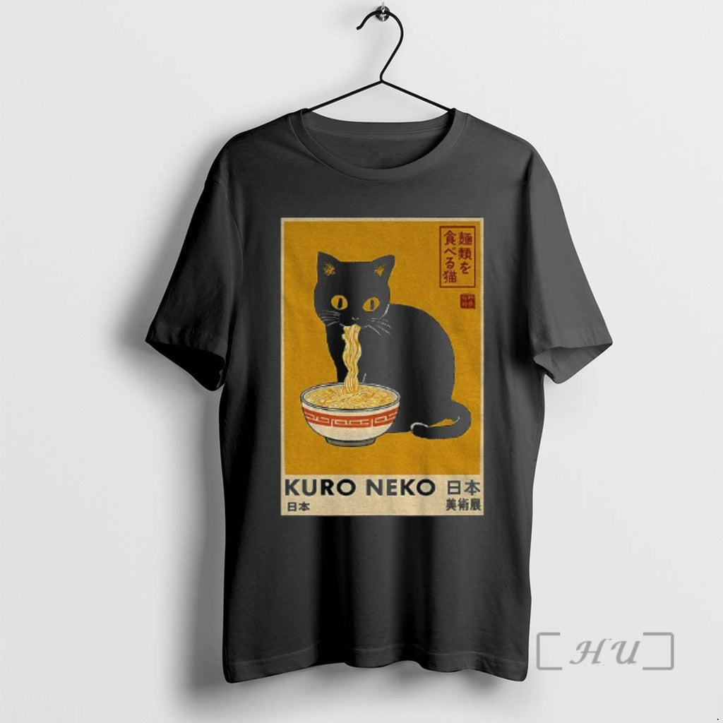 Officials Black Cat Kuro Neko Ramen Vintage T-Shirts, Hoodie, Sweatshirt | DripVista.com