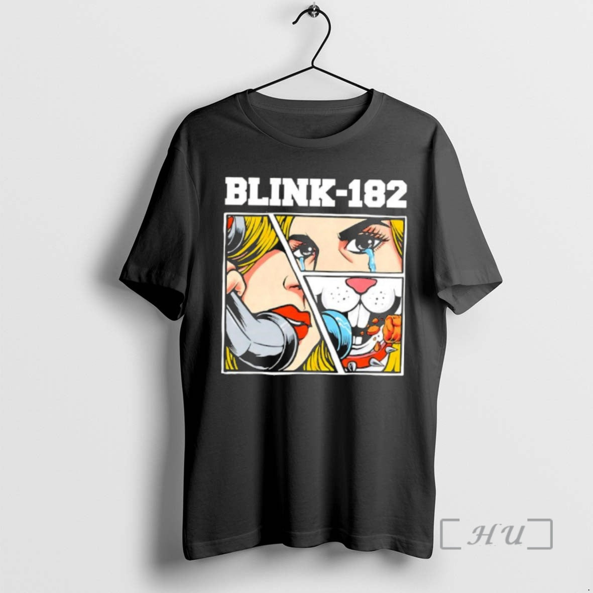 Officials Blink 182 Pop Art Crying Woman And Bunny Comic T-Shirts, Hoodie, Sweatshirt | DripVista.com