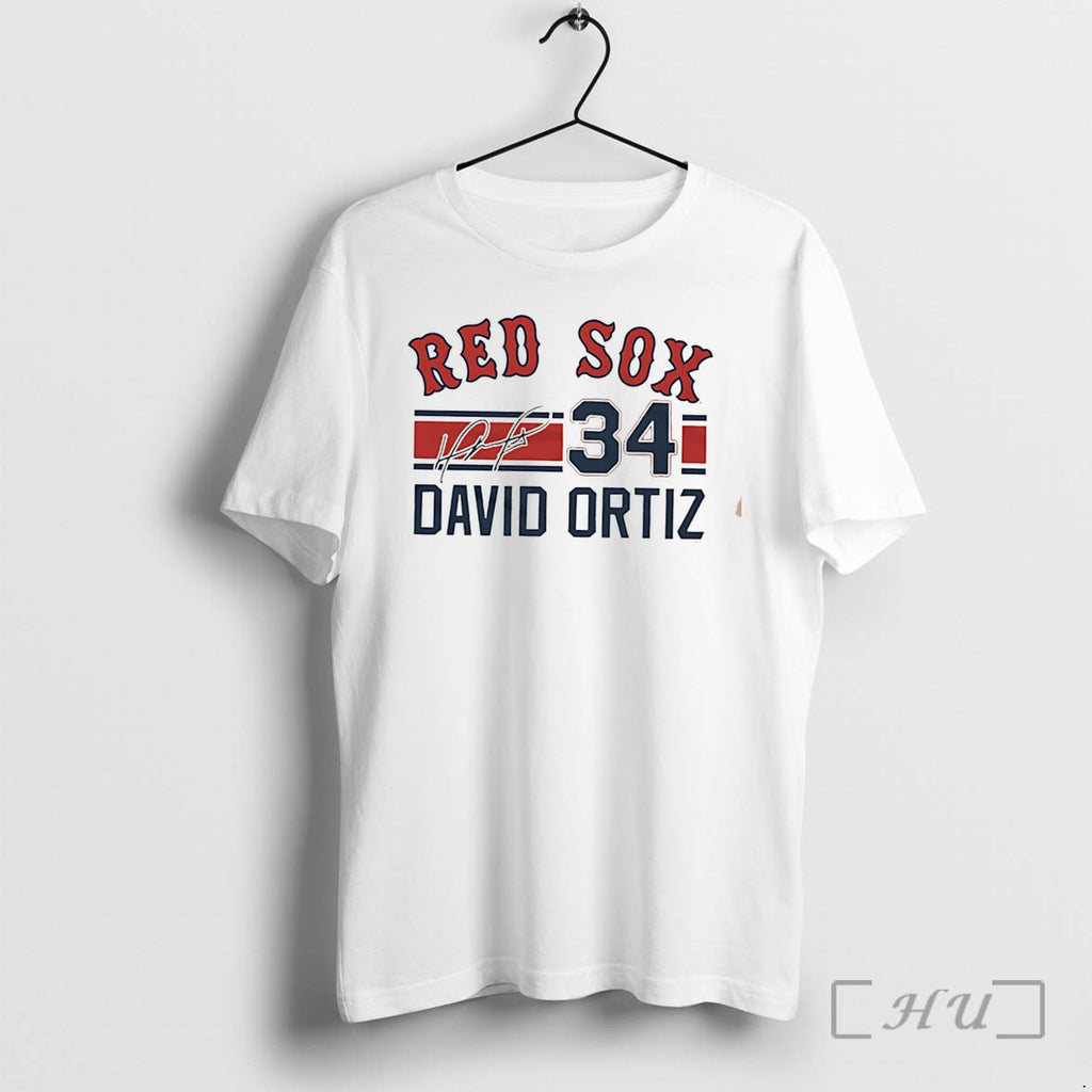 Officials Boston Red Sox David Ortiz Signature Name Number Tee
