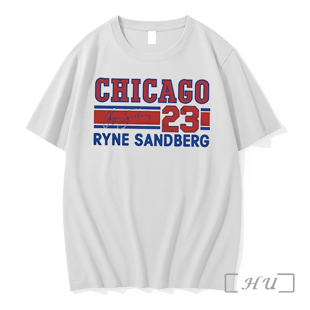Officials Chicago Cubs Ryne Sandberg Signature Name Number Tee